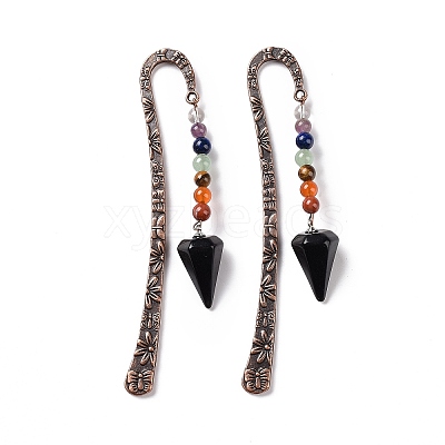 Natural Obsidian Bookmark AJEW-C025-01H-1