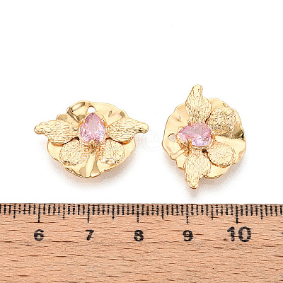 Brass Micro Pave Cubic Zirconia Pendants KK-N263-10G-1
