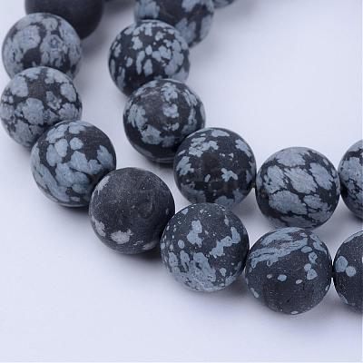 Natural Snowflake Obsidian Beads Strands G-Q462-6mm-10-1