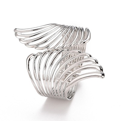 Alloy Hollow Wing Wrap Cuff Bangle LS-BJEW-K223-07P-1