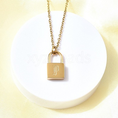 304 Stainless Steel Rolo Chain Pendant Necklaces NJEW-S444-01G-16-1