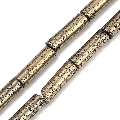 Electroplated Natural Lava Rock Beads Strands G-K388-03B-07-1