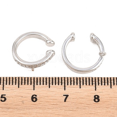 Brass Micro Pave Clear Cubic Zirconia Ear Cuff Findings KK-Z158-06P-1