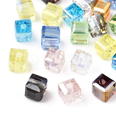 Faceted Transparent Glass Beads GLAA-E047-03A-1