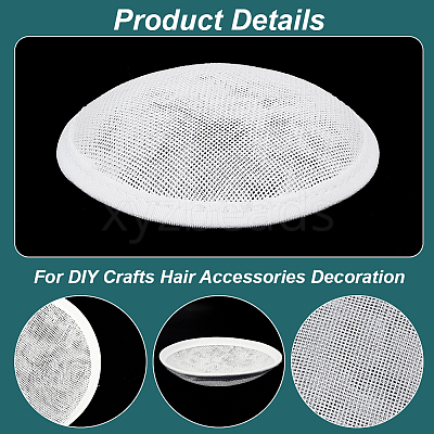 Imitation Hemp Round Fascinator Hat Base for Millinery LS-AJEW-WH0472-45A-04-1
