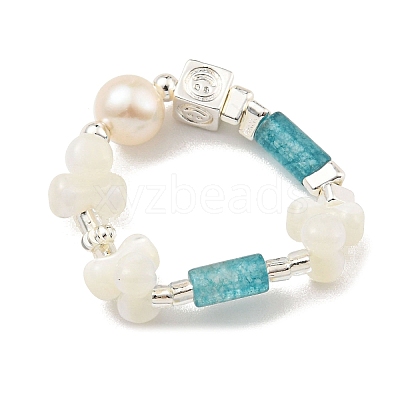 Natural Gemstone Finger Ring RJEW-K265-08-1