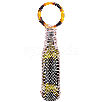 Sparkly Rhinestone Wine Bottle Bag AJEW-WH0609-899C-1