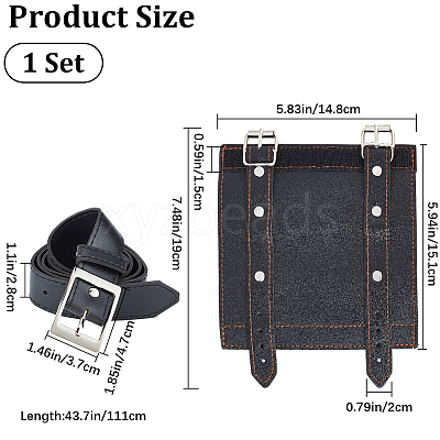 PU Leather with Alloy Waist Fencing Sheath AJEW-WH0419-05A-1
