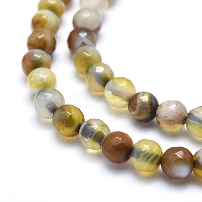 Natural Striped Agate/Banded Agate Beads G-J371-02-4mm-1