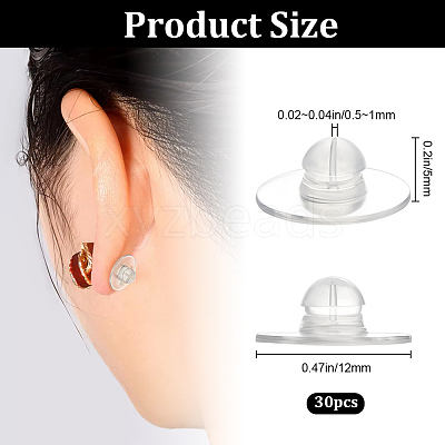 30Pcs Silicone Ear Nuts SIL-BBC0001-04A-1