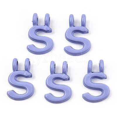 Rack Plating Spray Painted Alloy 2-Loop Link Pendants PALLOY-N176-01S-1
