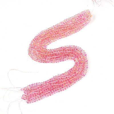 Baking Paint Transparent Glass Beads Strands DGLA-A035-T4mm-A11-1