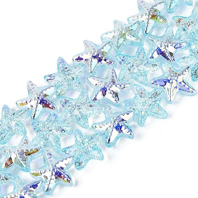 Electroplate Transparent Glass Beads Strands LS-EGLA-Q136-01A-08-1