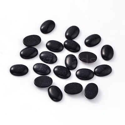 Oval Synthetic Blue Goldstone Cabochons G-P131-8x10-04-1