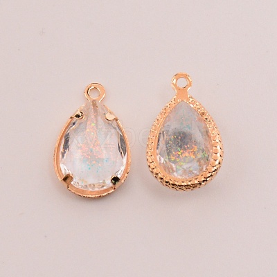 Faceted Resin Rhinestone Pendants RESI-TAC0010-25G-1