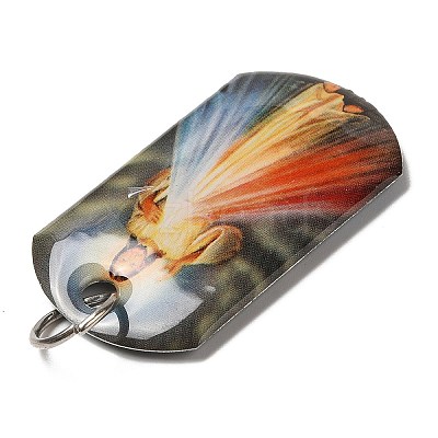 Rectangle Epoxy Resin Pendants RESI-L038-04P-03-1