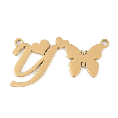 304 Stainless Steel Pendants STAS-L279-002G-Y-1