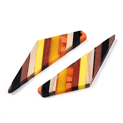 Transparent Resin & Walnut Wood Big Pendants RESI-TAC0017-52-B01-1