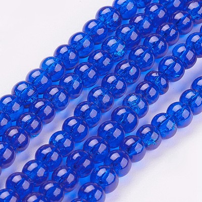 Spray Painted Crackle Glass Beads Strands CCG-Q001-4mm-14-1