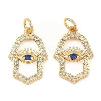 Brass Micro Pave Cubic Zirconia Pendants CU-CBAB719-04G-G-1