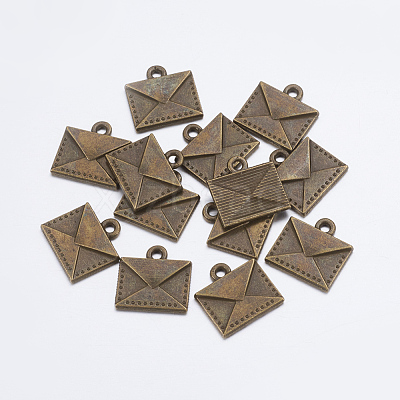 Tibetan Style Alloy Mail Charms EA10712Y-AB-1