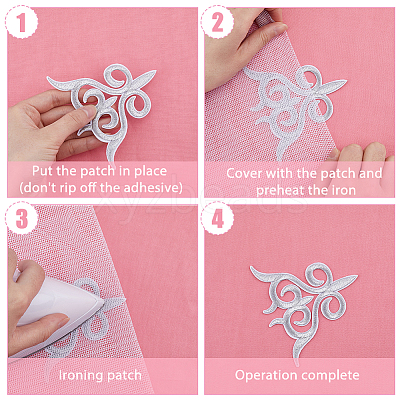 10Pcs 5 Style Polyester Computerized Embroidery Iron on/Sew on Patches PATC-FH0001-02A-1