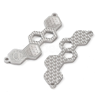 Rhodium Plated 925 Sterling Silver Connector Charms STER-C003-22P-1