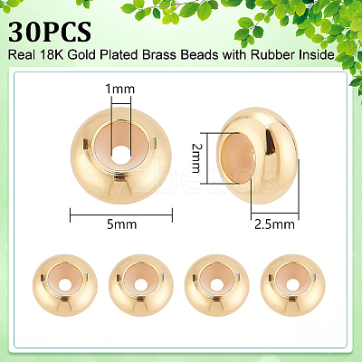 30Pcs Brass Beads KK-BC0012-62-1