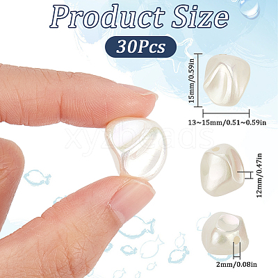30Pcs Spray Painted ABS Plastic Beads KY-SC0002-10B-1