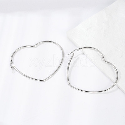 Tarnish Resistant 201 Stainless Steel Hoop Earrings EJEW-A052-09C-1