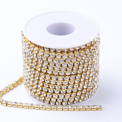 Brass Rhinestone Strass Chains CHC-T001-SS12-01C-1