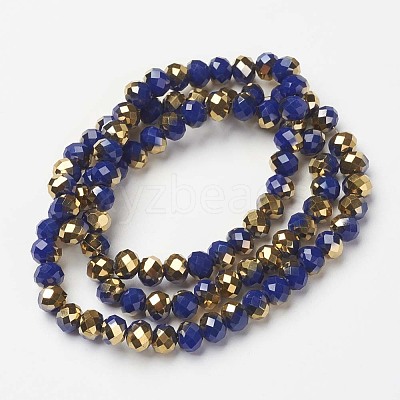Electroplate Opaque Glass Beads Strands EGLA-A034-P6mm-O03-1