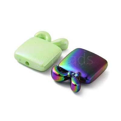 UV Plating Rainbow Iridescent Acrylic Beads OACR-A029-08-1