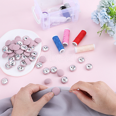 50Pcs 1-Hole Cloth Buttons DIY-GF0008-50B-1