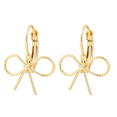 Bowknot Brass Leverback Earrings EJEW-A150-04A-G-1