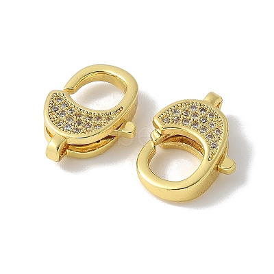 Brass Micro Pave Cubic Zirconia Lobster Claw Clasps KK-F893-06G-1