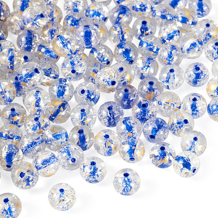 100Pcs Crackle Transparent Glass Beads GLAA-TADJ0001-12D-1