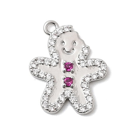 Christmas Brass Micro Pave Cubic Zirconia Pendants KK-L258-04P-D01-1