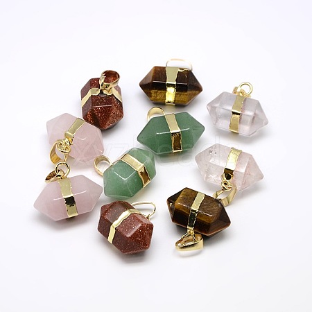 Double Terminated Pointed Gemstone Pendants G-P049-G-1