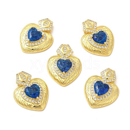 Rack Plating Brass & Rhinestone Pendants KK-H438-07G-05-1