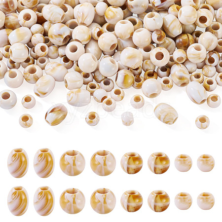 200Pcs Opaque Acrylic European Beads OACR-TA0004-71-1