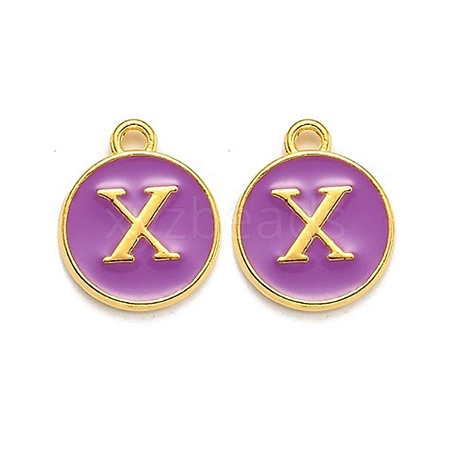 Golden Plated Alloy Enamel Charms ENAM-Q437-12X-1