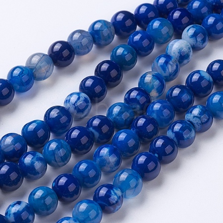 Natural Agate Beads Strands G-G754-07-8mm-1