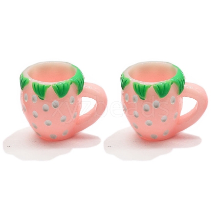 10Pcs Resin Strawberry Water Cup Miniature Ornaments PW-WG36B42-03-1