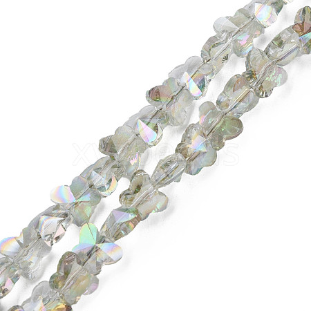 Electroplate Transparent Glass Beads Strands EGLA-N002-20A-D04-1