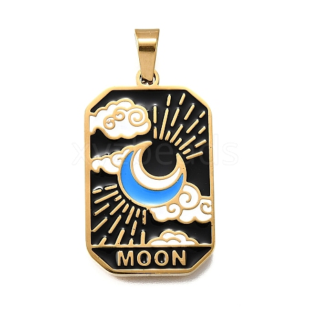 Tarot 304 Stainless Steel Enamel Pendants STAS-M119-09O-G-1