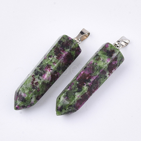 Natural Ruby in Zoisite Point Pendants G-R220-34K-1