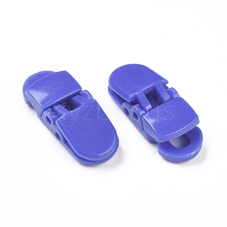Eco-Friendly Opaque Solid Colour Plastic Baby Pacifier Holder Clip KY-L077-02D-1