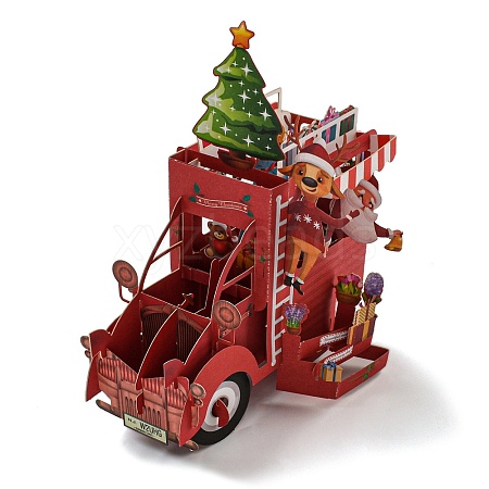 3D Pop Up Paper Greeting Card AJEW-P124-F02-1