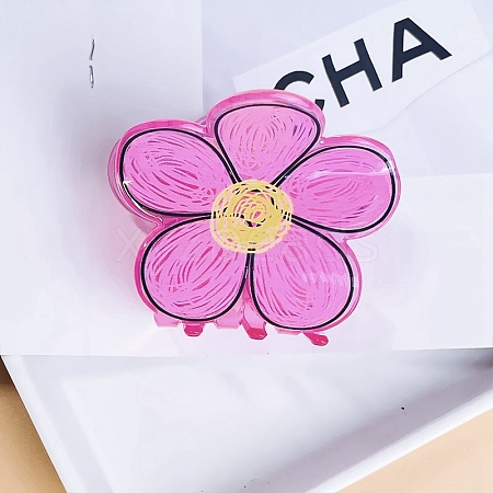 Flower Acrylic Large Claw Hair Clips PW-WG17948-06-1